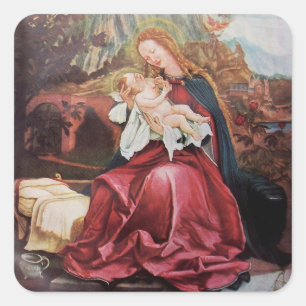 NATIVITY WITH ANGELS - MAGIC OF CHRISTMAS SQUARE STICKER