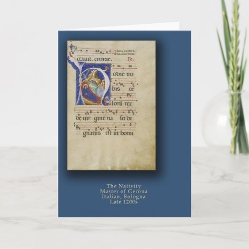 Nativity with Initial H Christmas Card
