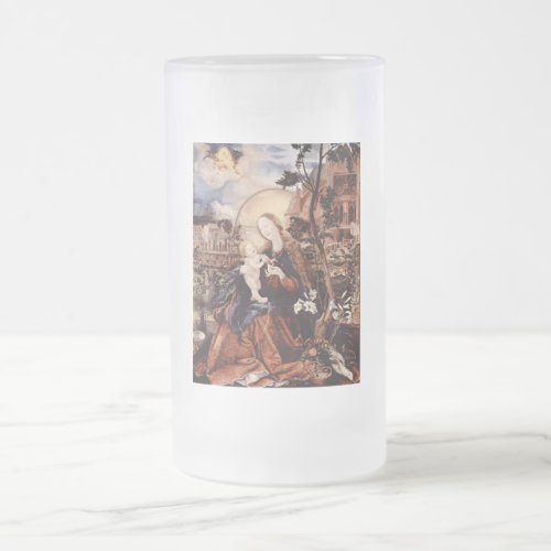 NATIVITY WITH WHITE LILLES _ MAGIC OF CHRISTMAS FROSTED GLASS BEER MUG