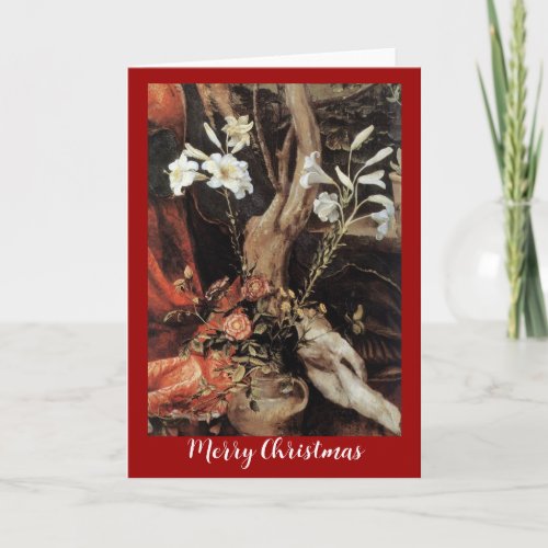 NATIVITY WITH WHITE LILLES _ MAGIC OF CHRISTMAS HOLIDAY CARD