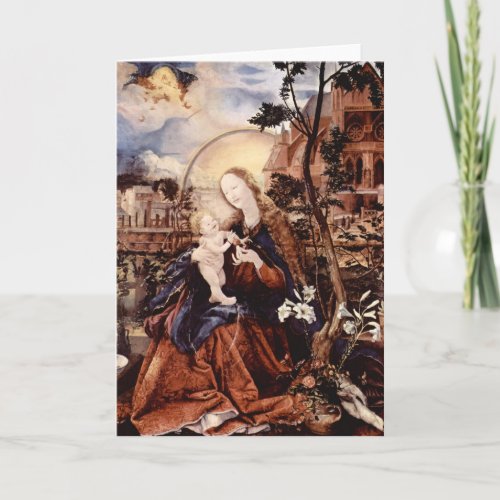 NATIVITY WITH WHITE LILLES _ MAGIC OF CHRISTMAS HOLIDAY CARD