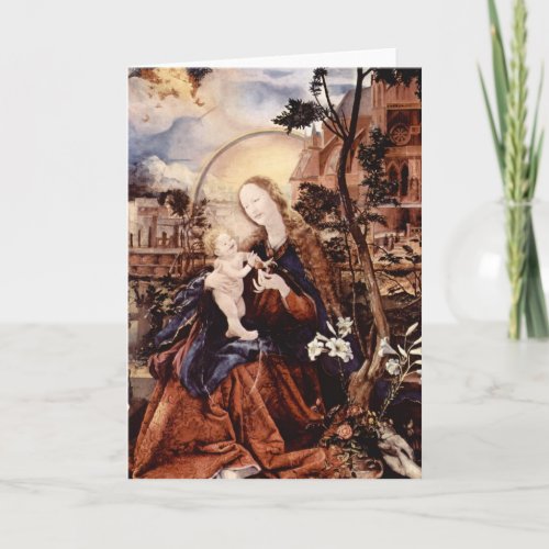 NATIVITY WITH WHITE LILLES _ MAGIC OF CHRISTMAS HOLIDAY CARD