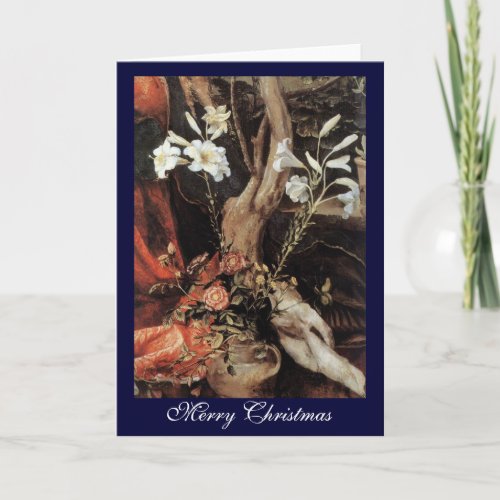 NATIVITY WITH WHITE LILLES _ MAGIC OF CHRISTMAS HOLIDAY CARD