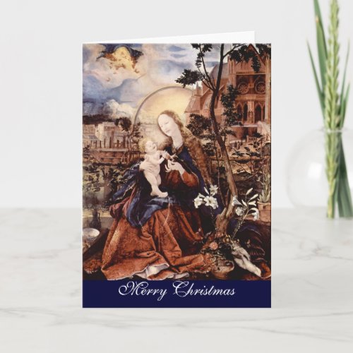 NATIVITY WITH WHITE LILLES _ MAGIC OF CHRISTMAS HOLIDAY CARD