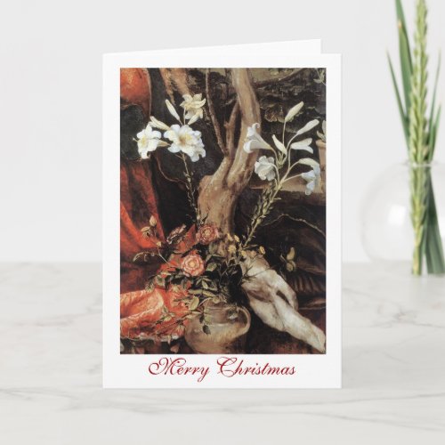 NATIVITY WITH WHITE LILLES _ MAGIC OF CHRISTMAS HOLIDAY CARD