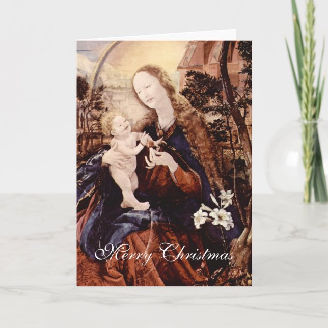 NATIVITY WITH WHITE LILLES - MAGIC OF CHRISTMAS HOLIDAY CARD (Front)