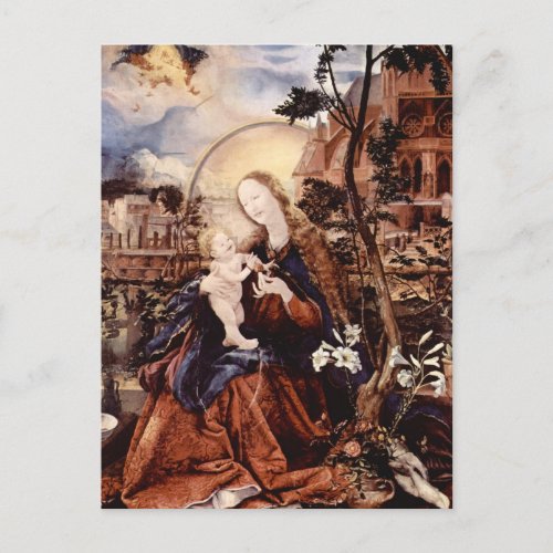 NATIVITY WITH WHITE LILLES _ MAGIC OF CHRISTMAS HOLIDAY POSTCARD