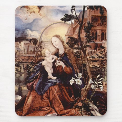 NATIVITY WITH WHITE LILLES _ MAGIC OF CHRISTMAS MOUSE PAD