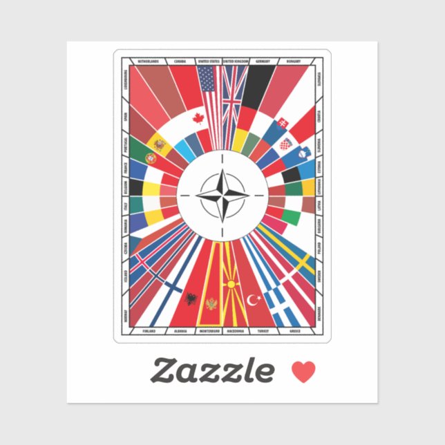 NATO Flag Atlantic Treaty Sticker (Sheet)