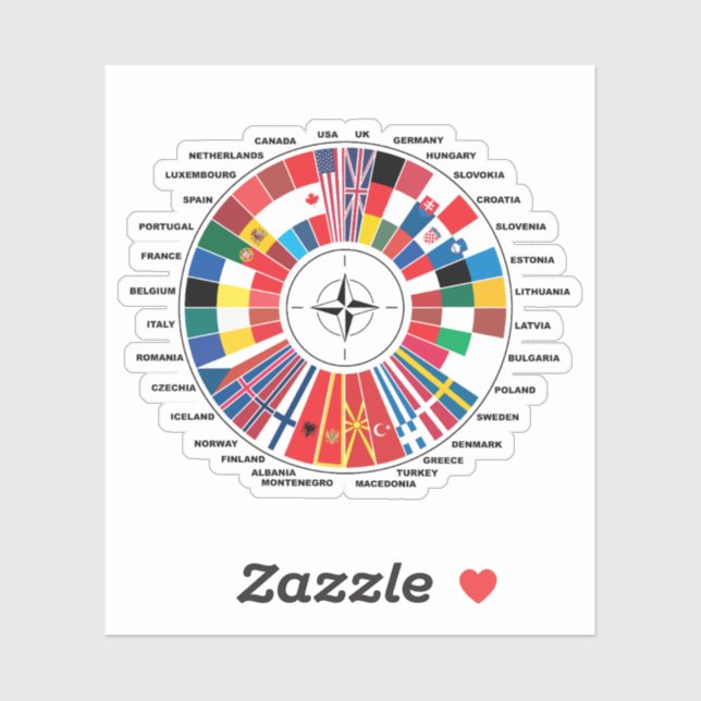 NATO Flag Atlantic Treaty Sticker (Sheet)