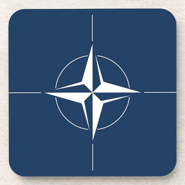 NATO Flag Beverage Coaster (Front)