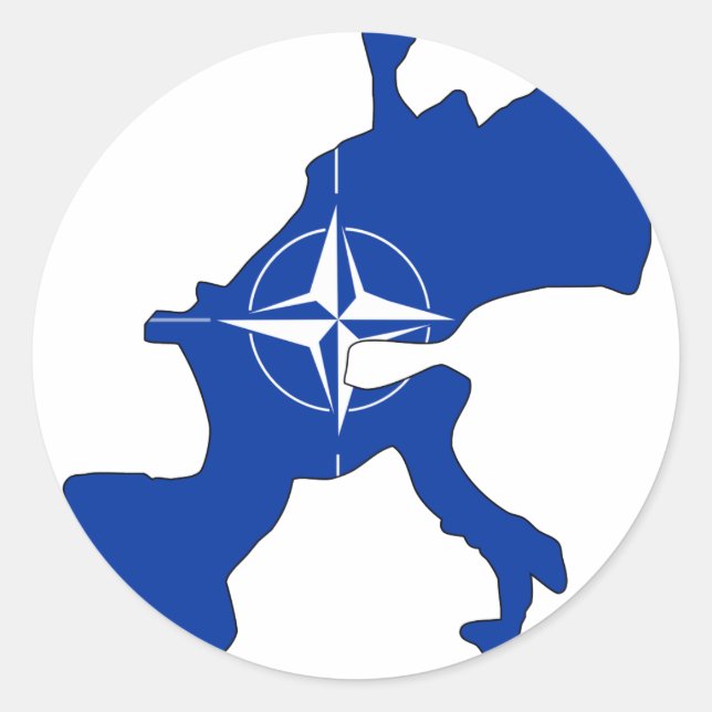 Nato flag map classic round sticker (Front)