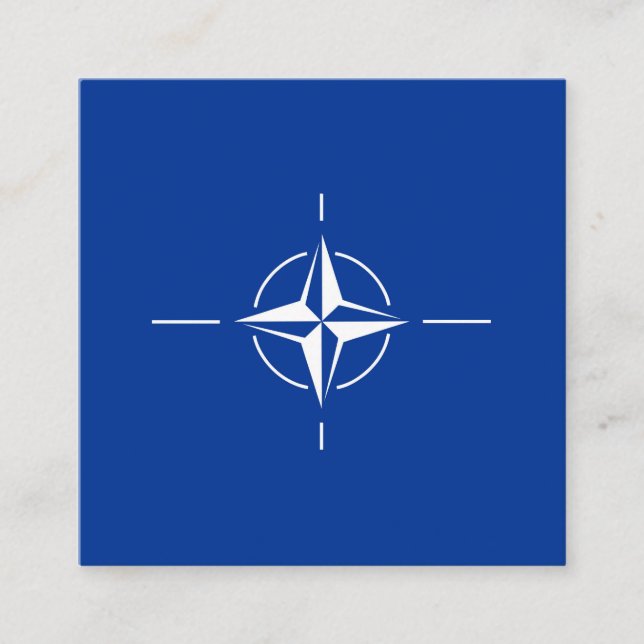 nato flag North Atlantic Treaty Organization Allia Square Business Card (Front)