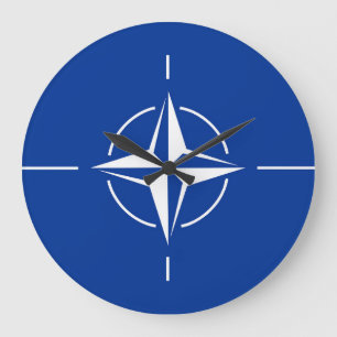 NATO flag North Atlantic Treaty Organization Large Clock