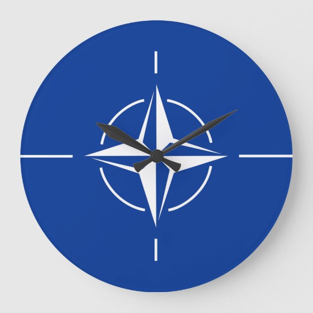 NATO flag North Atlantic Treaty Organization Large Clock (Front)