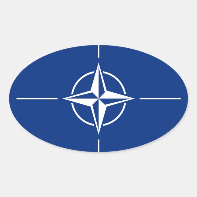 NATO Flag Oval Sticker (Front)