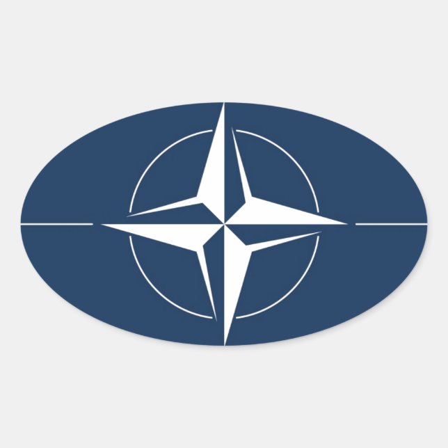 NATO Flag Oval Sticker (Front)