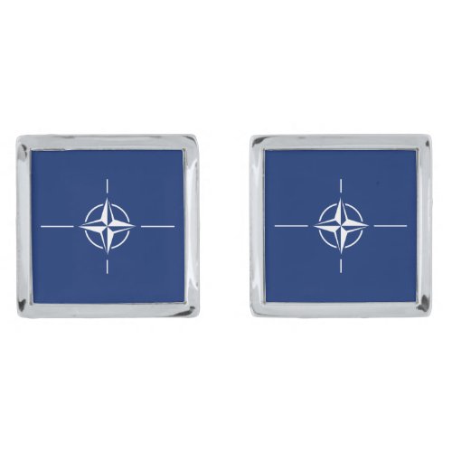 NATO Flag Silver Cufflinks