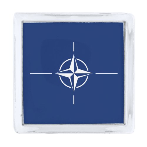 NATO Flag Silver Finish Lapel Pin