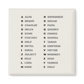 NATO Military Phonetic Alphabet Alfa Zulu Magnet