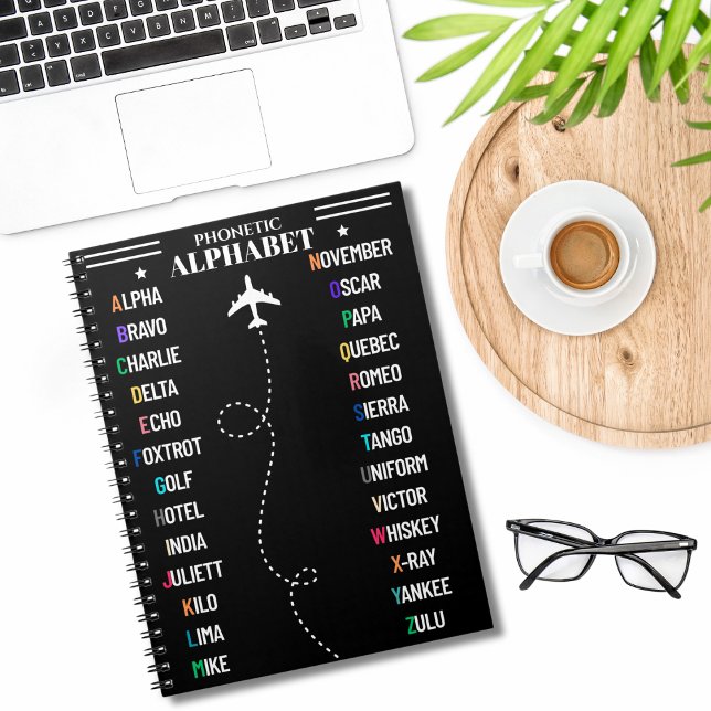 NATO Phonetic Alphabet & Airplane, Cool Aviation Notebook (Creator Uploaded)