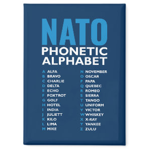 NATO Phonetic Alphabet Alfa-Zulu Magnet