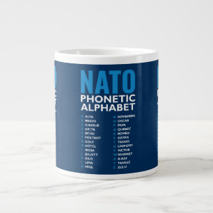 NATO Phonetic Alphabet Alfa-Zulu Table Giant Coffee Mug