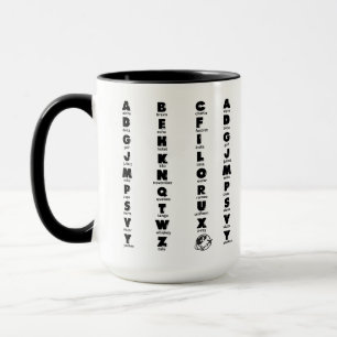 NATO Phonetic Alphabet, Black Letters Mug