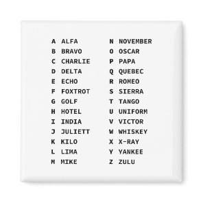 NATO Phonetic Alphabet Chart Magnet