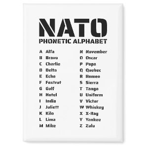 NATO Phonetic Alphabet Chart Magnet