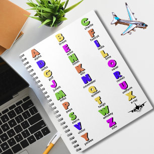 NATO Phonetic Alphabet, Colorful Notebook