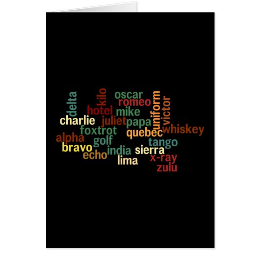 NATO Phonetic Alphabet (Dark Background) Cards (Front)