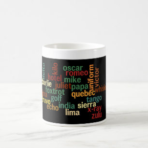 NATO Phonetic Alphabet (Dark Background) Coffee Mug