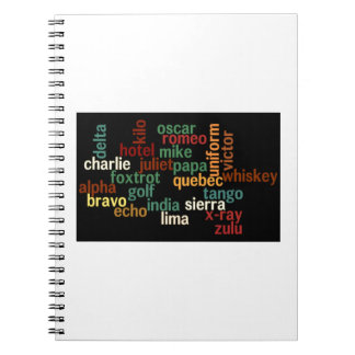 NATO Phonetic Alphabet (Dark Background) Notebook