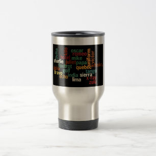 NATO Phonetic Alphabet (Dark Background) Travel Mug