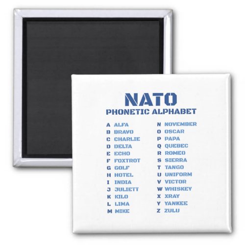 NATO Phonetic Alphabet ICAO Magnet