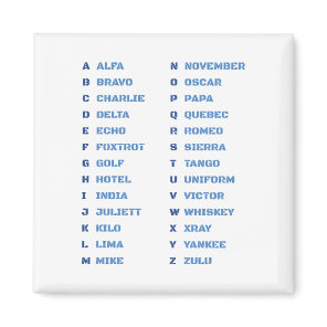 NATO Phonetic Alphabet Magnet