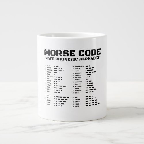 NATO Phonetic Alphabet Morse Code Aviation Giant Coffee Mug