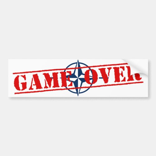 NATO Sign Red Letters Game Over Bumper Sticker