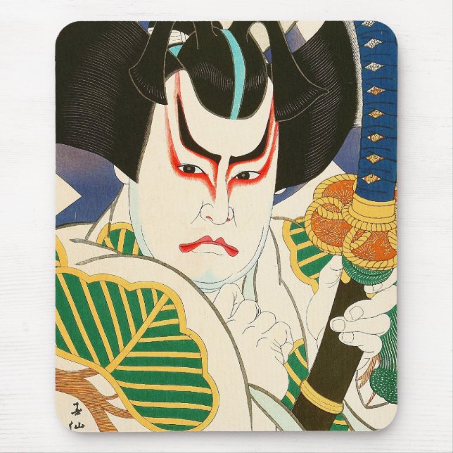 Natori Shunsen Bando Hikosaburo Thirty-six Kabuki Mouse Pad (Front)