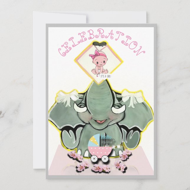 Natosha, The Elephant Speller Birth or Pregnancy Announcement (Front)