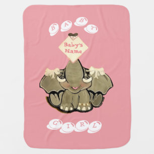 Natosha, the Elephant Speller Pink Baby Blanket