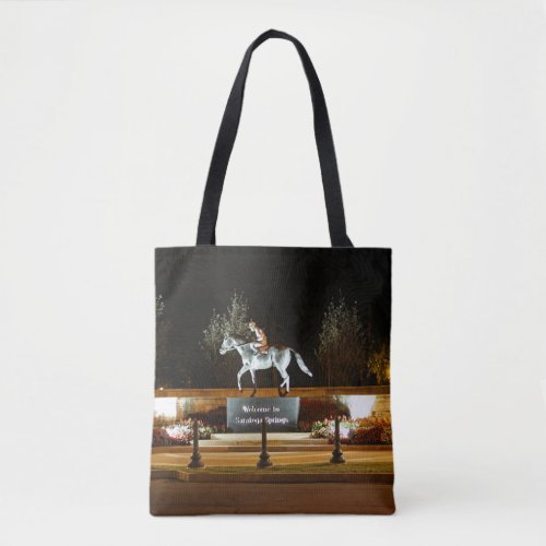 Natrive Dancer Horse Statue Saratoga Tote Bag