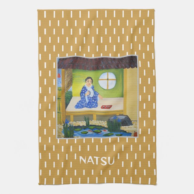 Natsu Japanese Summer season Art Kitchen Towel (Vertical)