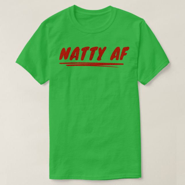 Natty AF Natural Bodybuilding Fitness Red  T-Shirt (Design Front)