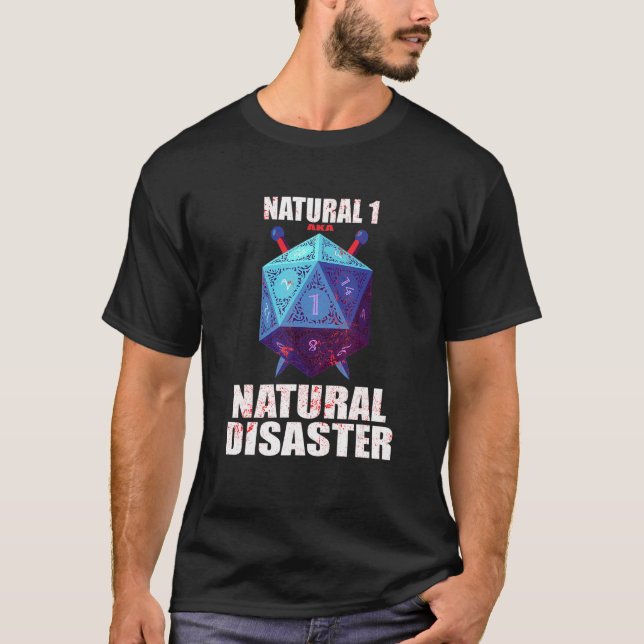 Natural 1 aka Natural Selection Dice Fun T-Shirt (Front)