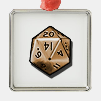 Natural 20 metal ornament