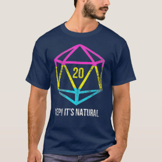Natural 20 Pansexual Flag Pride LGB Rights Saying T-Shirt