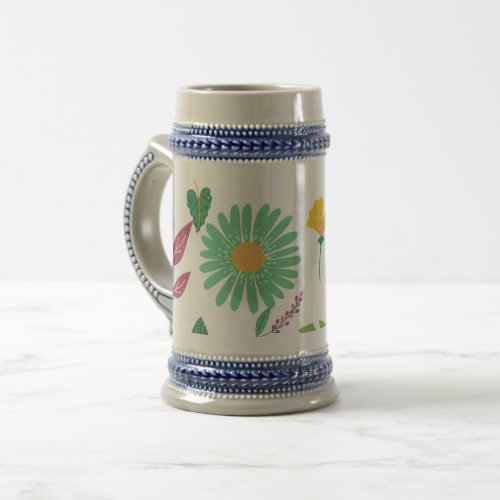 Natural abstract design beer stein