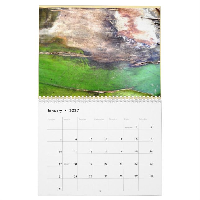 Natural Abstract On Bark Calendar (Jan 2027)